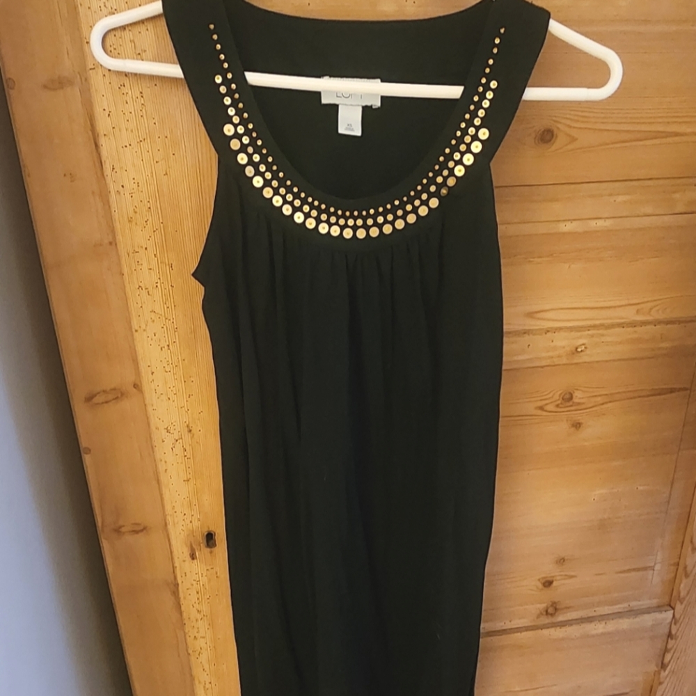 Loft Black And Gold Dress
